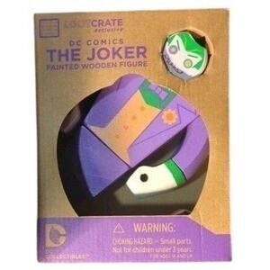 DC Collectibles The Joker Painted Wooden Figure Loot Crate Exclusive DC Comics